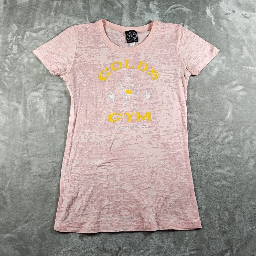 Vintage Golds Gym Shirt Womens Large Pasadena CA Burn Out Bodybuilding Gym Y2K